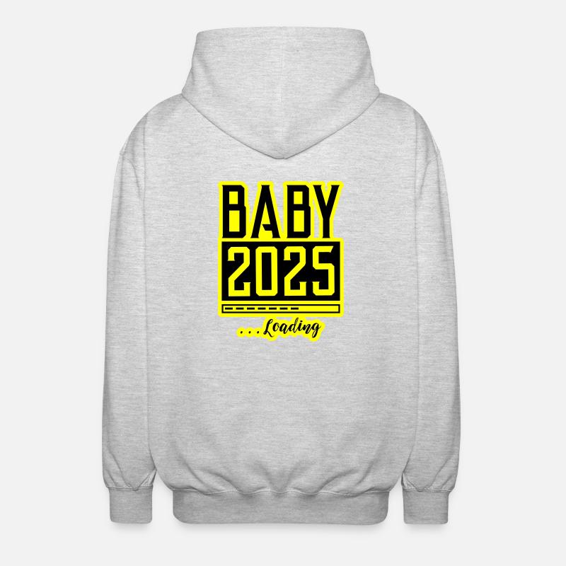 Baby 2025 Loading Babyshower - Unisex Kapuzenjacke - Hellgrau meliert