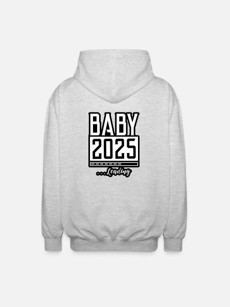 Baby 2025 Loading Babyshower - Unisex Hooded Jacket - light heather grey