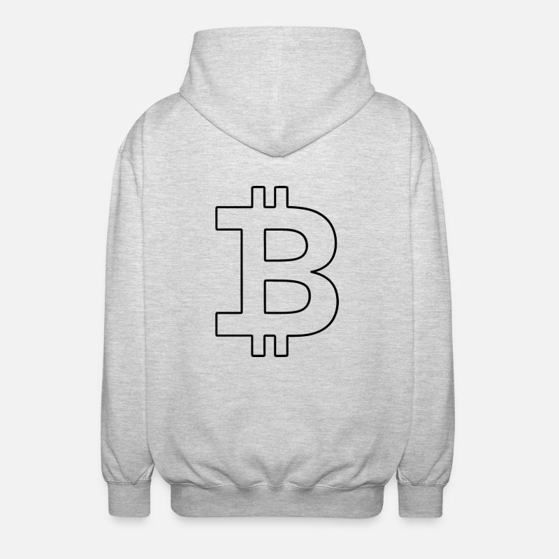 Bitcoin Logo Silhouette Digital valuta - Unisex-hettejakke - lysgrå melert
