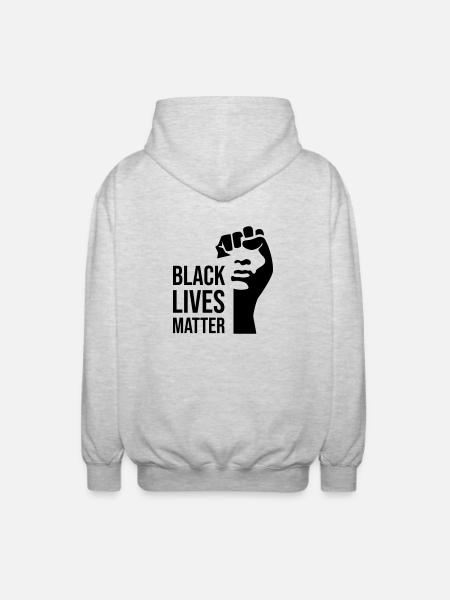 Black Lives Matter - Unisex Hooded Jacket - light heather grey