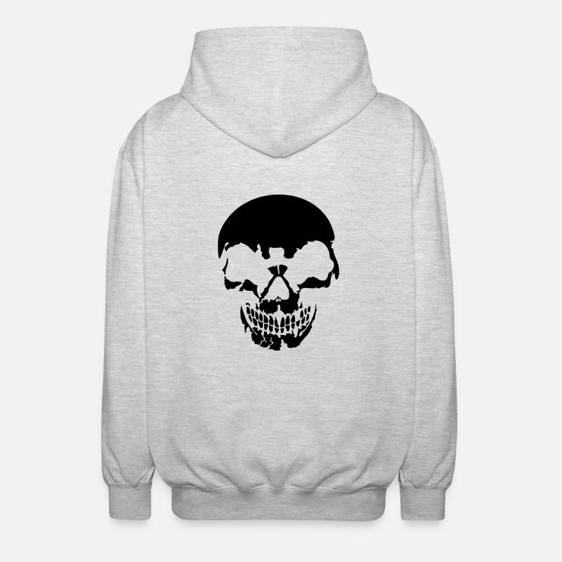 Skull - Unisex Kapuzenjacke - Hellgrau meliert