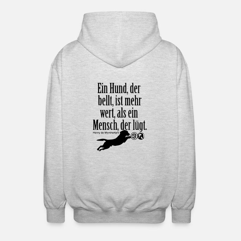 Ein Hund der bellt ... - Unisex Kapuzenjacke - Hellgrau meliert