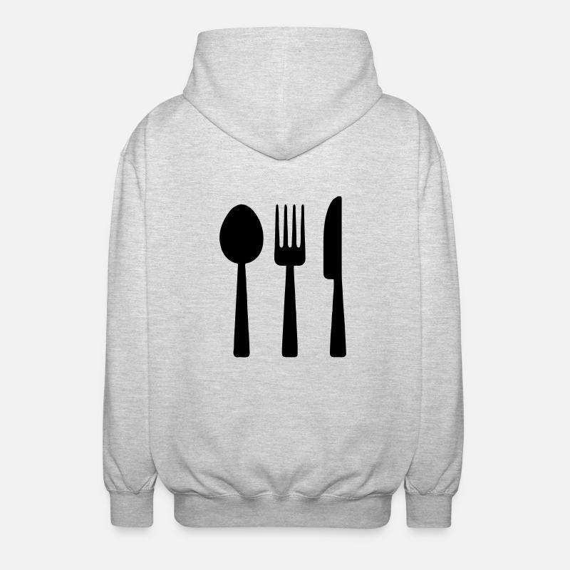 Besteck - Unisex Kapuzenjacke - Hellgrau meliert
