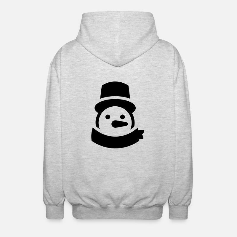 schneemann kopf - Unisex Kapuzenjacke - Hellgrau meliert