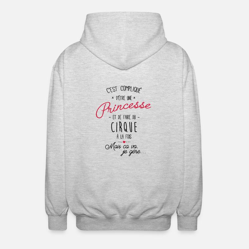princesse et Cirque - Veste à capuche unisexe - gris clair chiné