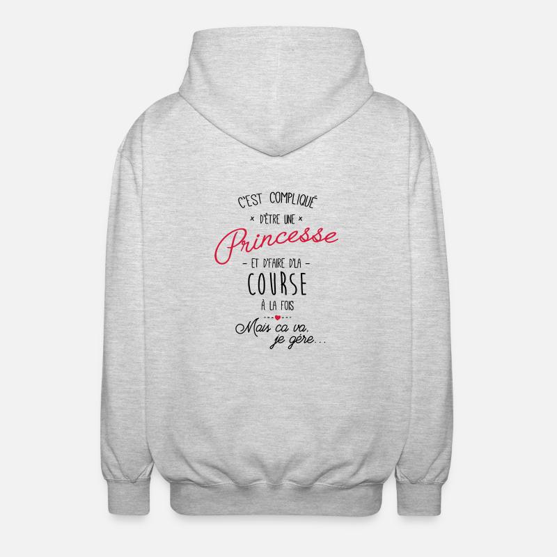 Princesse et Course - Veste à capuche unisexe - gris clair chiné