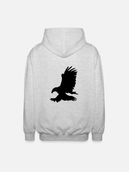Black Eagle - Unisex Hooded Jacket - light heather grey