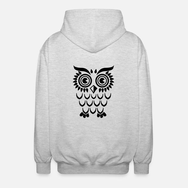 Owl Eule - Veste à capuche unisexe - gris clair chiné