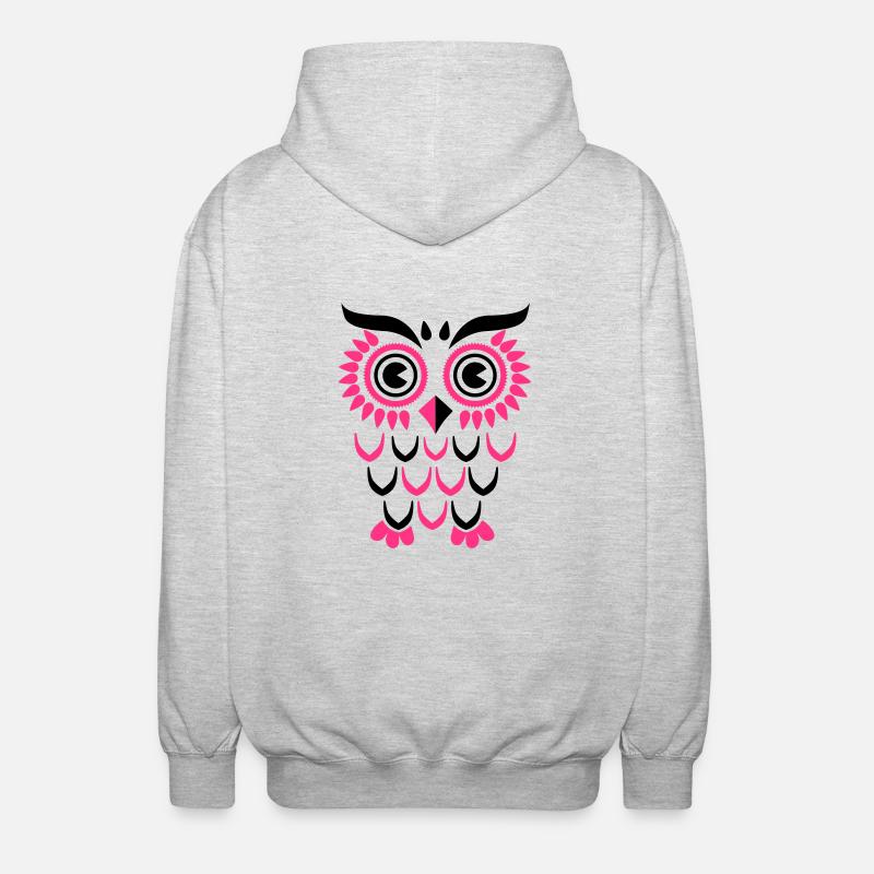 Owl Eule - Unisex Hooded Jacket - light heather grey