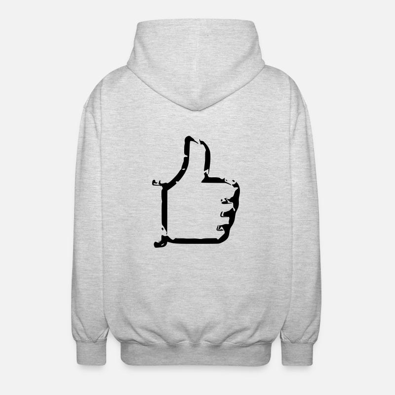 Comme - thumbs up - bande dessinée - Veste à capuche unisexe - gris clair chiné
