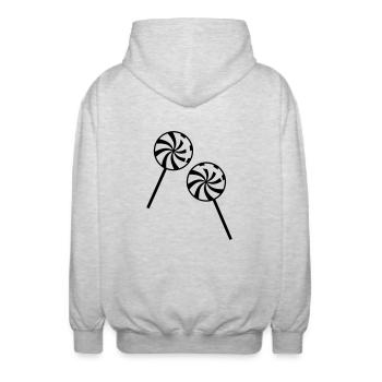 lolli_f1 - Unisex Kapuzenjacke - Hellgrau meliert - Hinten - AI Model Male 185 light (185cm)