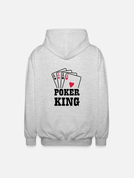 Poker king - Unisex Hooded Jacket - light heather grey