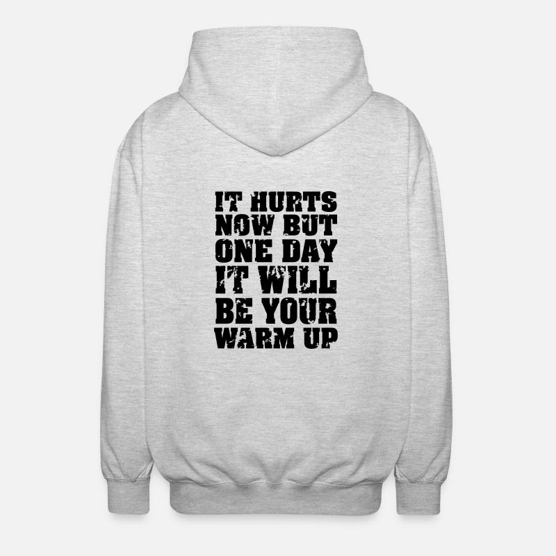 It Hurts Now... - Unisex Kapuzenjacke - Hellgrau meliert