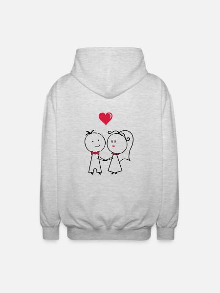 ehepaar_2 - Unisex Kapuzenjacke - Hellgrau meliert