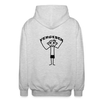 Strichmännchen vergeben - Unisex Kapuzenjacke - Hellgrau meliert - Hinten - AI Model Male 185 light (185cm)