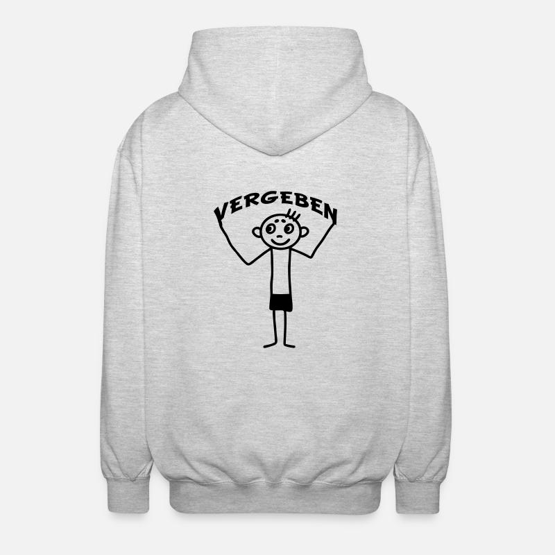 Strichmännchen vergeben - Unisex Kapuzenjacke - Hellgrau meliert