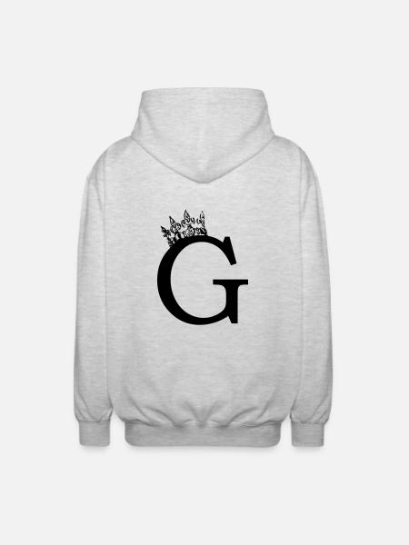 crown G - Unisex Hooded Jacket - light heather grey