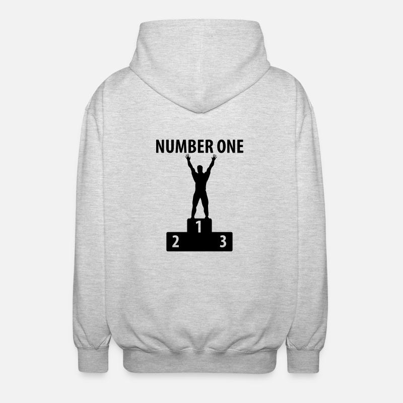Number One - Unisex Kapuzenjacke - Hellgrau meliert