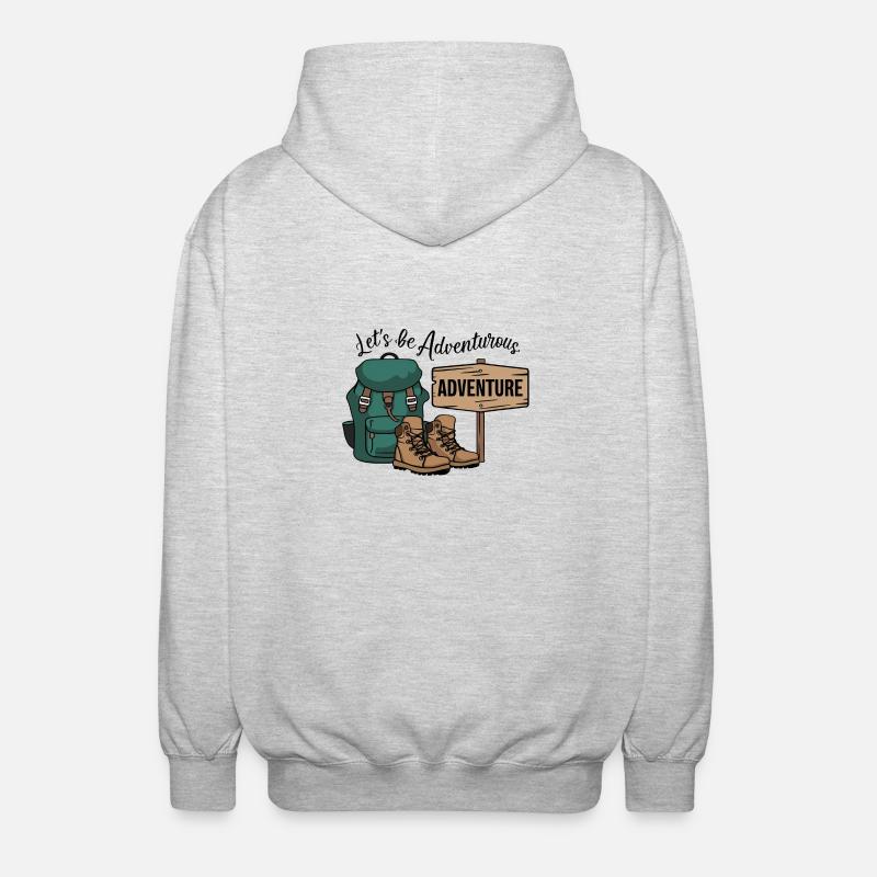 Let's be adventurous. - Unisex Hooded Jacket - light heather grey