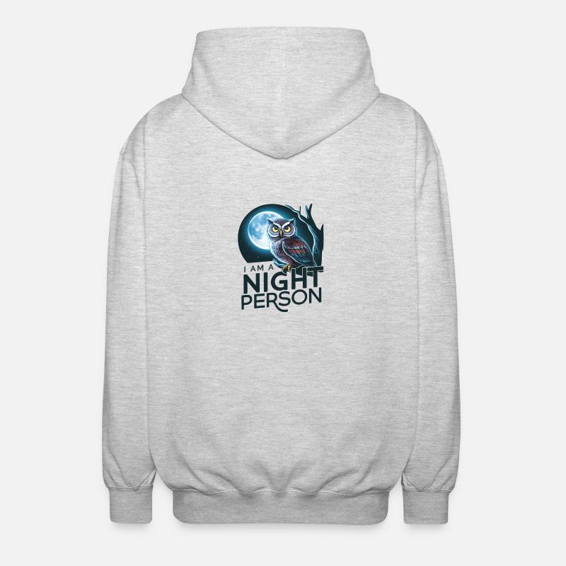 Ich bin ein Nachtmensch. - Unisex Kapuzenjacke - Hellgrau meliert