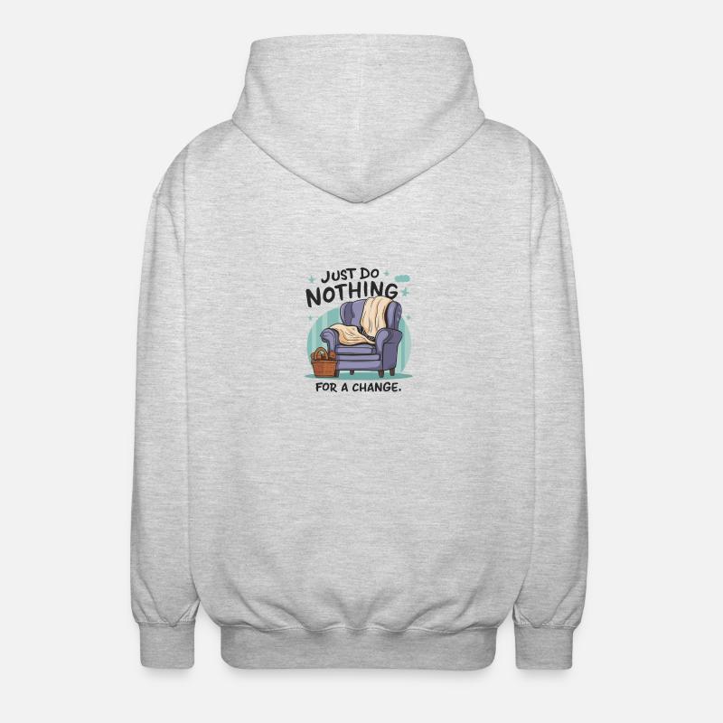 Pour changer, ne faites rien. - Veste à capuche unisexe - gris clair chiné