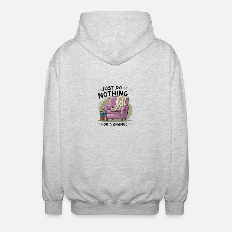 Pour changer, ne faites rien. - Veste à capuche unisexe - gris clair chiné