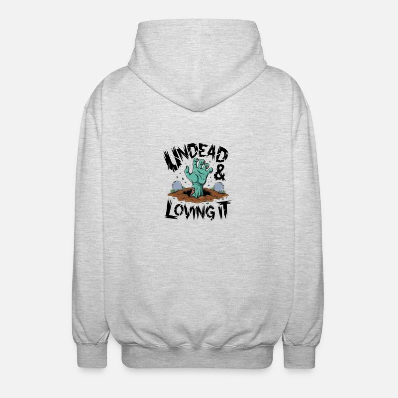 Zombie Hand - Undead & Loving It - Unisex Hooded Jacket - light heather grey