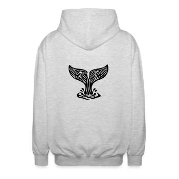 Wal Fluke Vector - Unisex Kapuzenjacke - Hellgrau meliert - Hinten - AI Model Male 185 light (185cm)