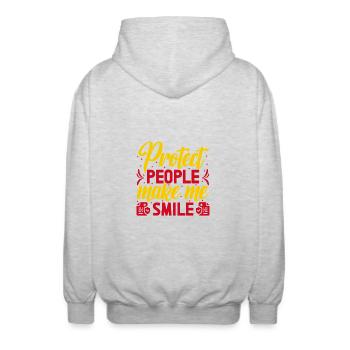 Insurance Agent Make Me Smile Funny Insurance - Unisex Kapuzenjacke - Hellgrau meliert - Hinten - AI Model Male 185 light (185cm)