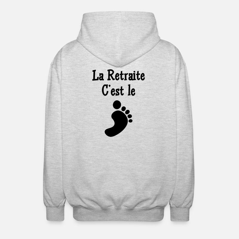 La Retraite c'est le pied - Veste à capuche unisexe - gris clair chiné