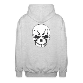 SKULL COMIC STYLE - Unisex Hooded Jacket - light heather grey - Back - AI Model Male 185 light (185cm)