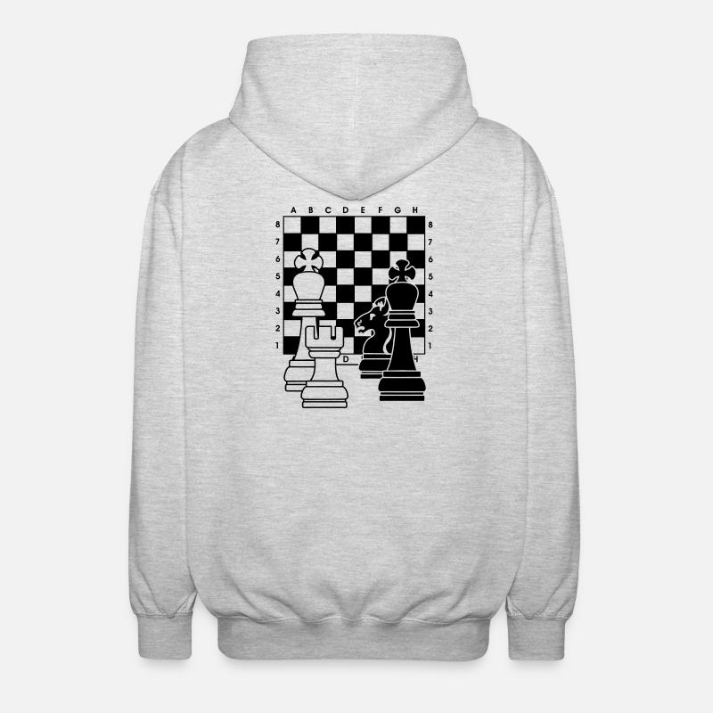 Échecs2 - Veste à capuche unisexe - gris clair chiné