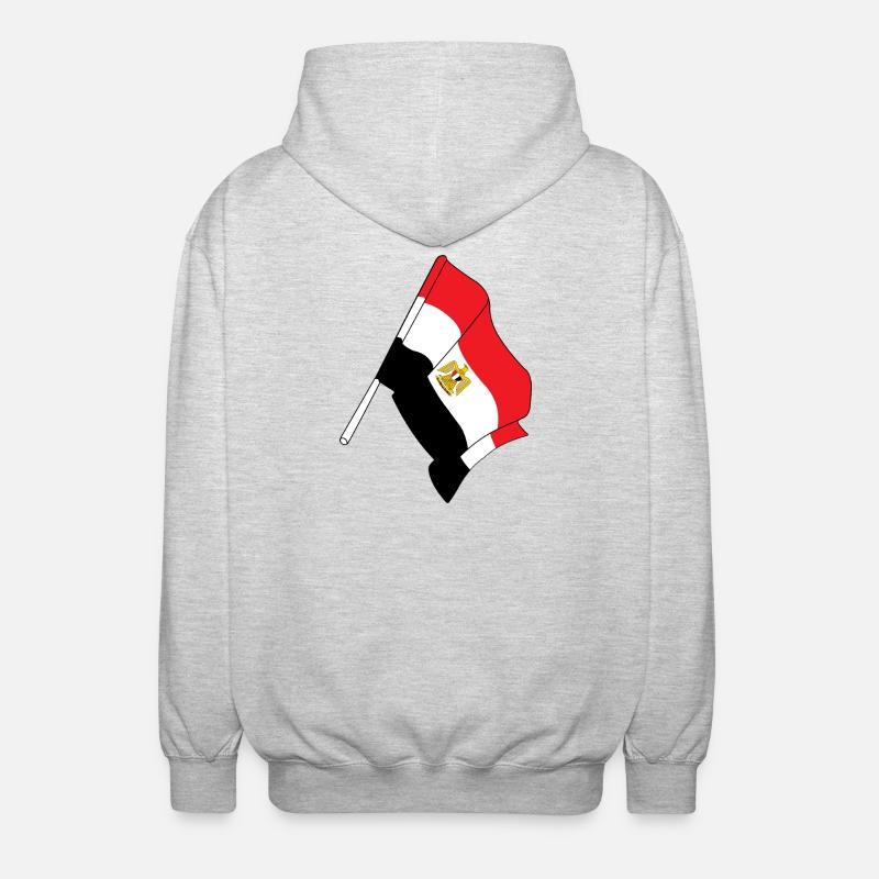 Drapeau : Égypte - Veste à capuche unisexe - gris clair chiné
