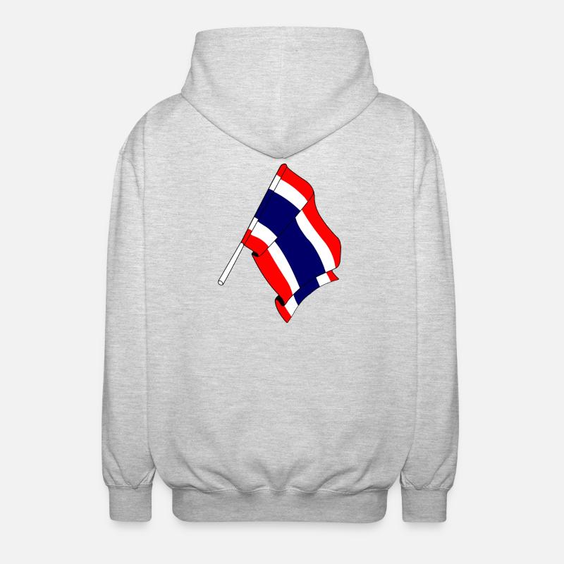 Drapeau de la Thaïlande - Veste à capuche unisexe - gris clair chiné