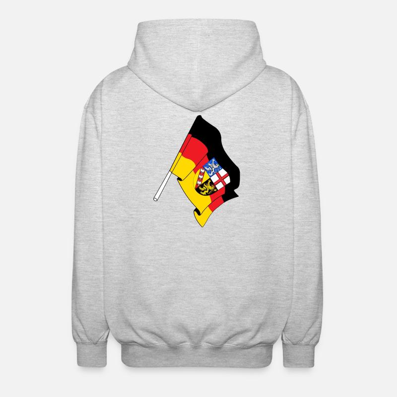 Drapeau de la Sarre - Veste à capuche unisexe - gris clair chiné