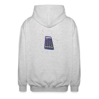 Calculatrice Calculatrice | Calculatrice - Veste à capuche unisexe - gris clair chiné - Dos - AI Model Male 185 light (185cm)