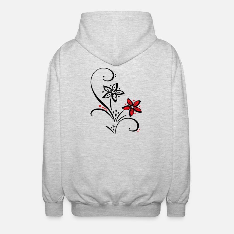 Ornement à petites fleurs - Veste à capuche unisexe - gris clair chiné