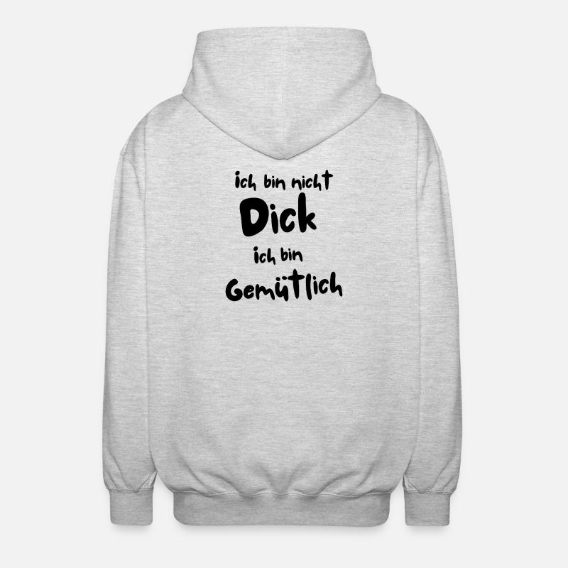 Ich bin nicht dick - Unisex Kapuzenjacke - Hellgrau meliert