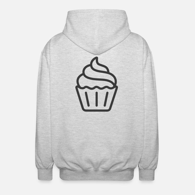 Conception d’icône de logo de cupcake - Veste à capuche unisexe - gris clair chiné