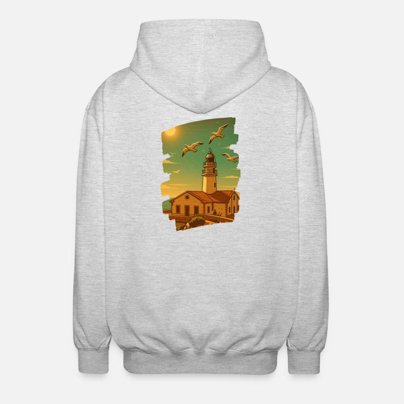 Far de Capdepera - Cala Ratjada - Veste à capuche unisexe - gris clair chiné