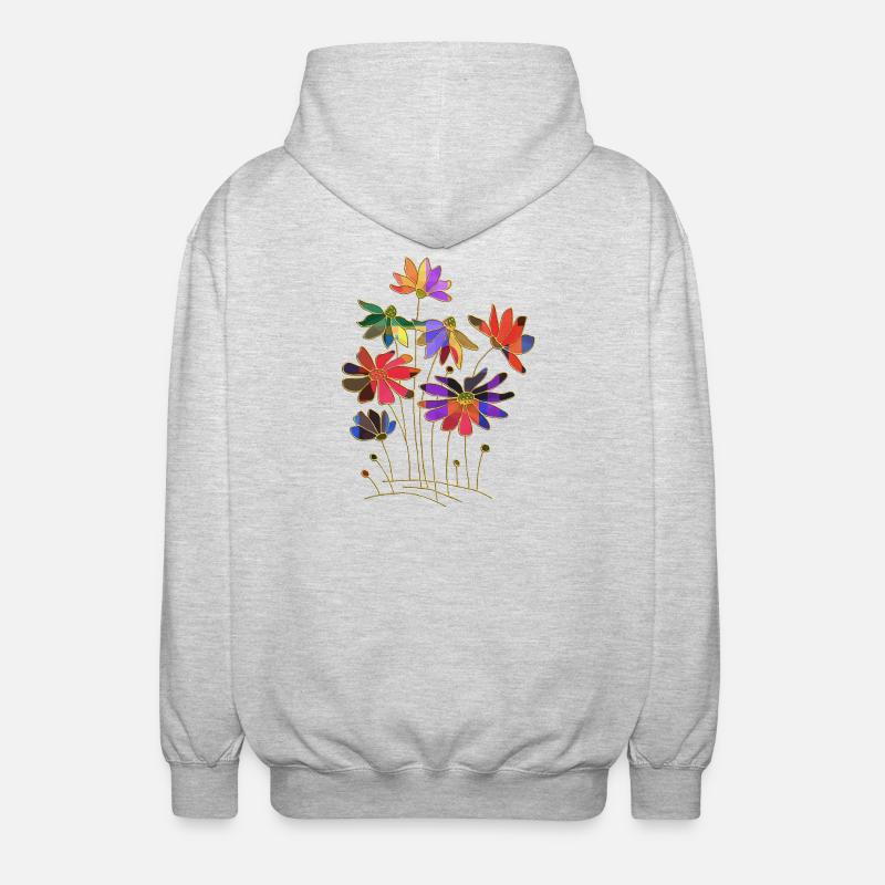 Fleur - Veste à capuche unisexe - gris clair chiné