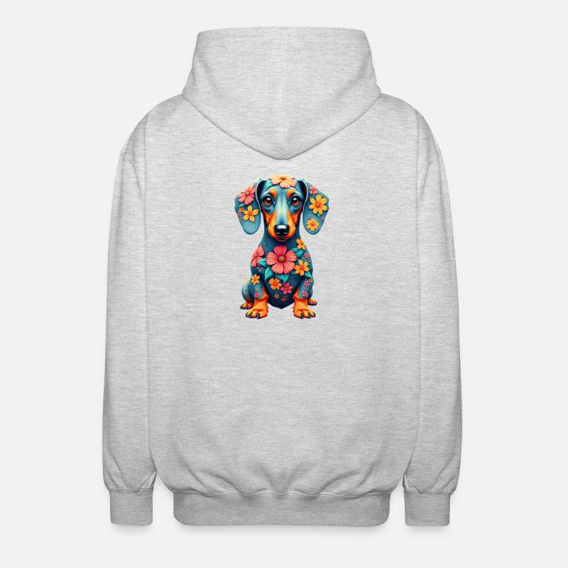 Dackel teckel teckel tekel - Veste à capuche unisexe - gris clair chiné