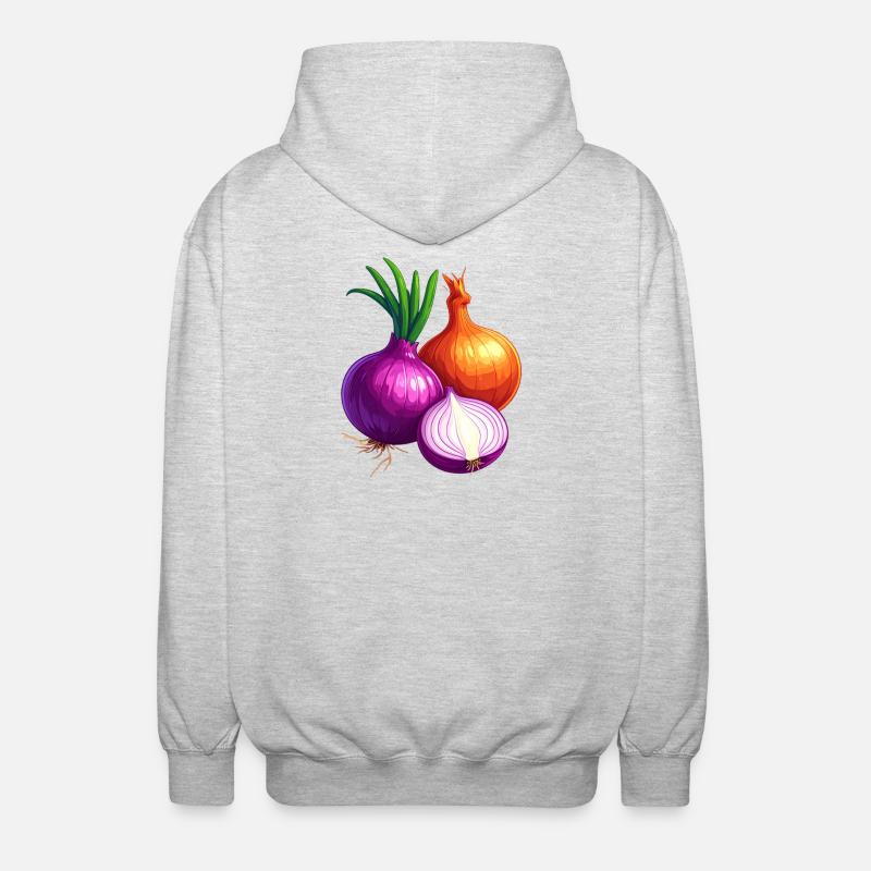 Cipolle - Felpa unisex con cappuccio - grigio chiaro melange