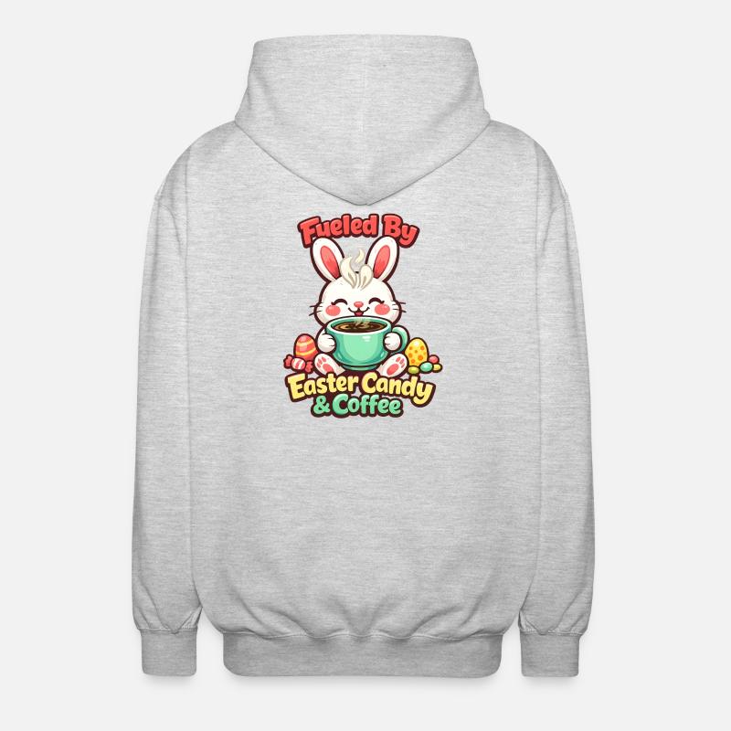 Bunny Bunny Spring Summer Easter Garden - Unisex Hooded Jacket - light heather grey