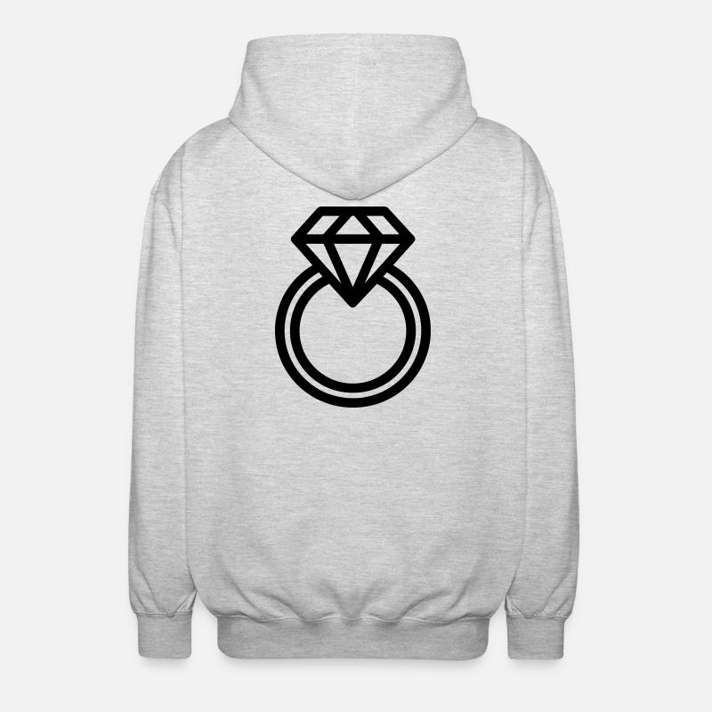Diamond ring - Unisex Hooded Jacket - light heather grey