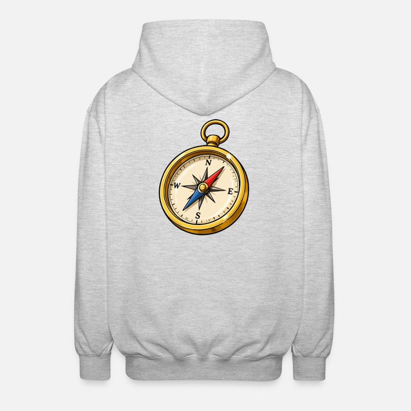 Kompass - Unisex Kapuzenjacke - Hellgrau meliert