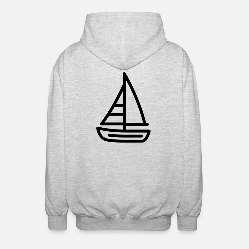 bateau - Veste à capuche unisexe - gris clair chiné