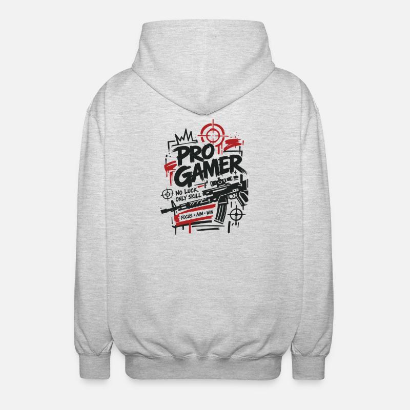 Gaming Lover Controller Graphics - Unisex Hooded Jacket - light heather grey