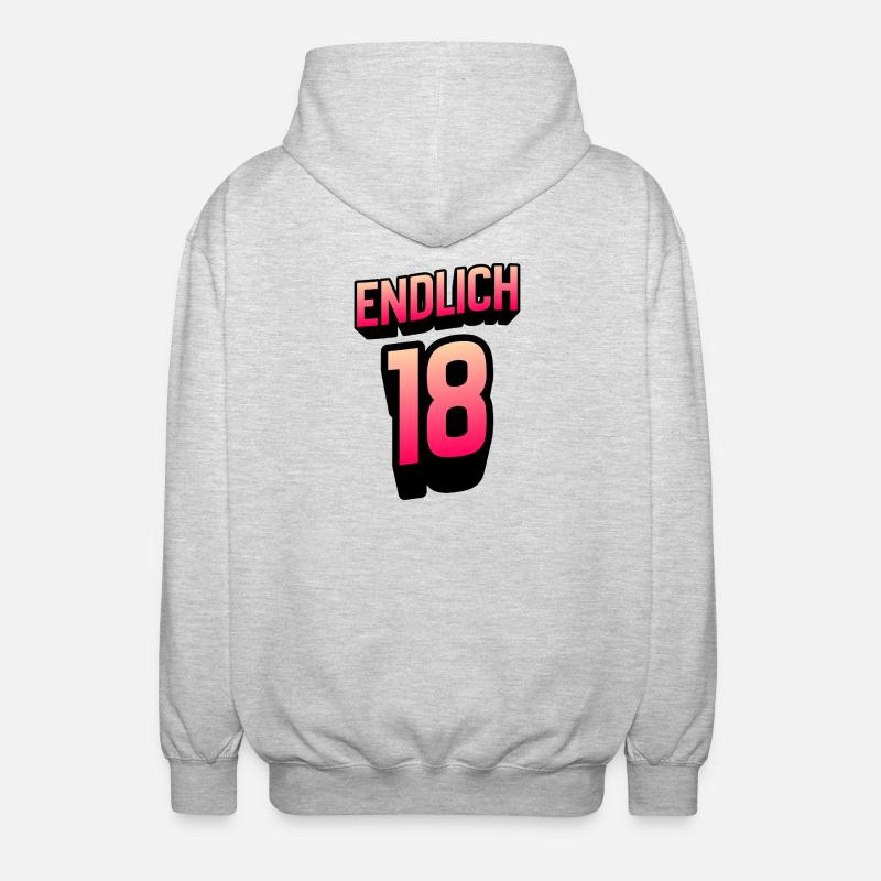 Finally 18 Gradient Neon - Unisex Hooded Jacket - light heather grey