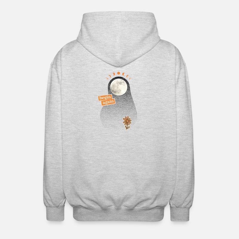 New beginning: begin again - Unisex Hooded Jacket - light heather grey